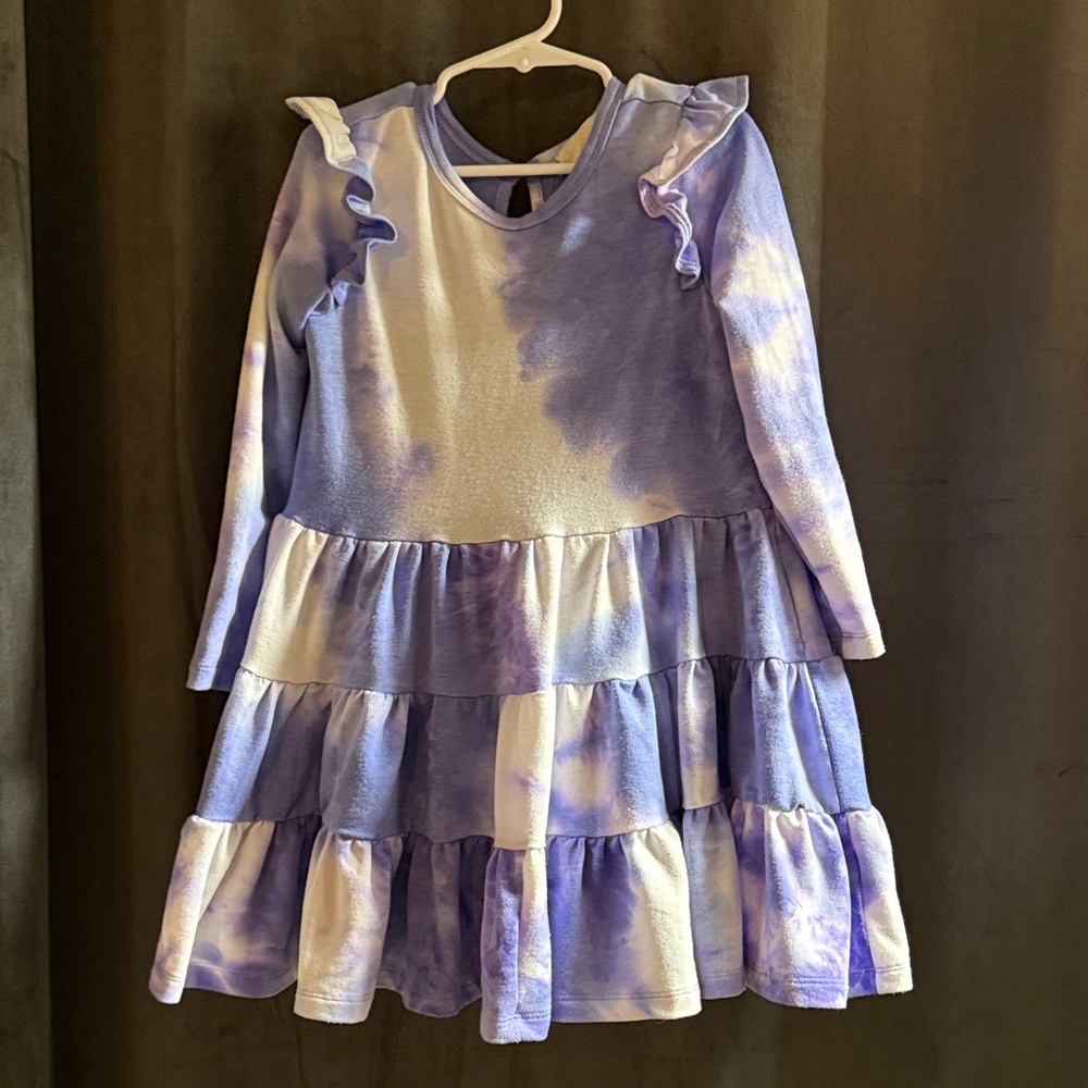 Purple and White Girls Dress
